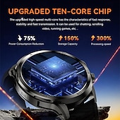 baratos Smartwatch-696 H19 Relógio inteligente 1.95 polegada Relógio inteligente Bluetooth Podômetro Aviso de Chamada Monitor de Sono Compatível com Android iOS Masculino satélite Chamadas com Mão Livre Câmera IP 67