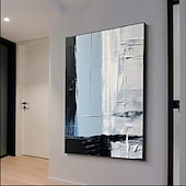 preiswerte Stillleben-Gemälde-handgemachtes blaues abstraktes blau-goldenes Ölgemälde auf Leinwand, groß, handgemalt, abstrakt, strukturiert, boho, modernes Ölgemälde, Wandkunst, zeitgenössisches minimalistisches Kunstwerk für
