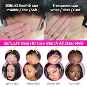 abordables Perruques à dentelle frontale-Perruque Cheveux Naturel humain 13x6 Dentelle Devant 13x4 devant en dentelle Cheveux Brésiliens Ondulation naturelle Droit Marron clair Partie libre perruques pour femmes noires Densité 130% 150% 180%