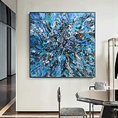 preiswerte Pop-Ölgemälde-abstrakte malerei handgemalte moderne blau pattle messer ölgemälde handgemalte wand kunst abstrakte gemälde auf leinwand handgemalte abstrakte ölgemälde wand kunst ölgemälde schlafzimmer ölgemälde