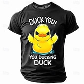 お買い得  メンズおもしろTシャツ-男性用面白いグラフィックTシャツ「君を怒らせる！君というアヒル」ダジャレワードプレイ半袖