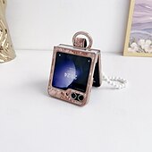 preiswerte Samsung-Handyhülle-Handy Hülle Handyhüllen Für Samsung Galaxy Z Flip 6 Z Flip 5 Z Flip 4 Z Flip 3 Rückseite mit Handschlaufe Stoßresistent Retro PC PU-Leder