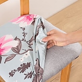 abordables Couverture de chaise de salle à manger-Housse de siège de chaise extensible et durable, idéale pour protéger et rafraîchir les sièges de chaise, ajoute confort et style aux chaises de salle à manger, de bureau ou de salon