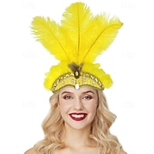 levne Příslušenství-brazilský předvečer Všech svatých Čelenka Peří Dospělé Dámské předvečer Všech svatých Karneval Mardi Gras Párty Plesová maškaráda Karneval v Benátkách Jednoduché Halloweenské kostýmy Oblékněte se