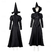 baratos Trajes Femininos-Bruxa Fada Elphaba Roupa Ocasiões Especiais Noite de Walpurgis Trajes temáticos de filmes e séries Cosplay filme for Mulheres Adulto Dia Das Bruxas Carnaval Espetáculo Festa Palco
