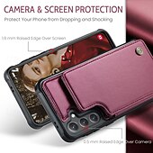 abordables Coques Samsung-téléphone Coque Pour S24 S24 Ultra Plus S24 FE S23 S22 S21 S20 Ultra Plus FE A55 A35 A25 A15 5G A54 A34 A14 A53 A33 A23 A13 S25 Ultra Coque Arriere Avec Support Fente pour carte Antichoc Rétro TPU PC