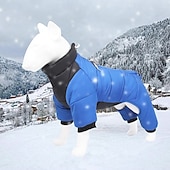 baratos Casacos-casaco de cachorro de inverno com perna d-ring traje reflexivo à prova dwaterproof água roupas de jaqueta de cachorro roupas de neve à prova de vento roupas de inverno forradas de algodão quente para
