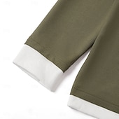 economico T-shirt in maglia waffle-Per uomo Maglietta Waffle Maglietta con Zip a Quarti Maglietta Camicia a Maniche Lunghe Manica Lunga Girocollo Primavera &amp; Autunno Blocco di colori Moda Designer Essenziale Cerniera Finto due pezzi