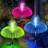 billige Julelys-2 stk solmaneter hagelys, 7 farger som skifter konstant, vanntette utendørs solenergi doble lys til jul, bryllup, hage og hageinnredning