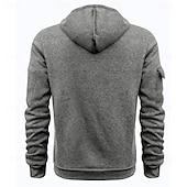 abordables sudaderas basicas hombre-Hombre Sudadera con un cuarto de cremallera Sudadera con capucha raglán Sudadera táctica con capucha Negro Burdeos Azul Marino Azul Real Caqui Media cremallera Plano Deporte Diario Festivos Ropa de