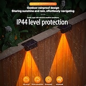 cheap Outdoor Wall Lights-4/8pcs Solar Powered Outdoor Wall Lights Garden Pathway Step Lights High-Efficiency Silicon Panels No Wiring Required Optical Control with Installation Hardware