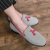 preiswerte Lässig-elegante Herren-Loafer mit Hahnentrittmuster und Quaste - perfekt für Hochzeiten und Partys