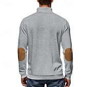 baratos Suéteres básicos-Homens Moletom Moletom com zíper Preto Branco Azul Marinha Cinza Claro Cinzento Escuro Meio Zíper Bloco de cor Bolso frontal Textura Desportos e Ar livre Diário Feriado Poliéster Roupa de rua Básico