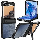 お買い得  サムスン用ケース-電話 ケース 用途 Zフリップ6 バックカバー スタンド付き 耐衝撃 レトロ風 TPU PUレザー