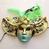 abordables Masque-Masque de carnaval Masque vénitien Volto Larve Adulte Homme Femme Casque Intégral Soirée Mascarade Carnaval de Venise Halloween Carnaval mardi Gras Costume de carnaval facile