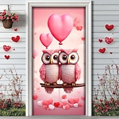 cheap Wedding-L.T.HOME Valentine's Day Outdoor Decorations Door Covers Door Tapestry Door Curtain Decoration Backdrop Indoor/Outdoor Door Banner for Front Door Farmhouse Owl