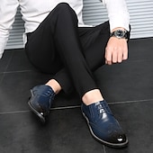 cheap Formal-Men&#039;s Classic Brown Brogue Oxford Dress Shoes – Faux Leather Lace-Up Formal Footwear for Office &amp; Events