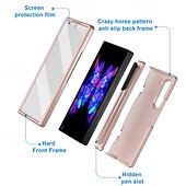 رخيصةأون جراب سامسونج-هاتف غطاء من أجل زي فولد 6 غطاء خلفي حامل قلم رصاص بلينغ بريق لامعة ضد الصدمات مكتب  /  الأعمال TPU جلد PU