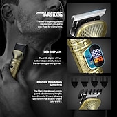 economico Rasatura e depilazione-8 in 1 regolabarba per uomo zero gapped trimmer grooming kit rasoi uomo per la rasatura viso baffi, corpo naso peli trimmer cordless con supporto