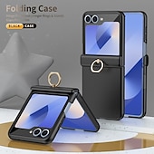 Недорогие Чехлы для Samsung-Чехол для телефона для Samsung Galaxy Z Flip 6 Z Flip 5 Задняя Обложка Кольцевой Застежка Ударопрочный Ретро PC