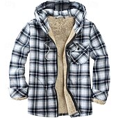 levne fleecové mikiny-Pánské Mikina na zip Mikina s kapucí na zip Fleecová bunda Černá Rubínově červená Světle modrá Kapuce Pléd Zapni Kapsy Sporty a outdoor Denní Dovolená Polyester Šik ven Základní Na běžné nošení