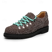 abordables Baskets-chaussures de randonnée en daim marron pour hommes - style vintage avec design à lacets roses et semelle durable pour les aventures en plein air