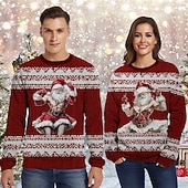 levne Vtipné vánoční mikiny a mikiny-Ježíšek Paní Klausová Pullover Vtipná vánoční mikina 3D Vánoce Legrační Pro Pro páry Pánské Dámské Dospělé Vánoce Karneval 3D tisk Párty Festival