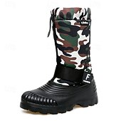 tanie Buty zimowe i śniegu-męskie zimowe buty śnieżne w kamuflażu z wodoodporną cholewką i pluszową podszewką - wytrzymała, antypoślizgowa podeszwa, regulowany pasek, idealne do aktywności na świeżym powietrzu