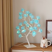 billige Dekorative lys-led rosetre lampe valentinsdag skrivebordslampe bryllup bursdagsfest hjemme soverom nattlys usb-drevet avtakbar valentinsdag dekorasjon nattlys