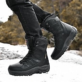 baratos Botas de combate-botas táticas de inverno masculinas – botas de neve quentes, forradas com pele sintética, impermeáveis, de cano alto e com sola antiderrapante, ideais para caminhadas ao ar livre e clima frio