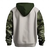 baratos Moletons de Caça-Homens camuflagem Veado Moletons Moletom Moda Legal Manga Longa Gola Redonda Festa Caça Marron Verde Com Cordão Outono Inverno Designer