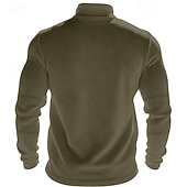 billige Basic gensere-Herre Genser Polarfleece Kvart glidelås genser Svart Militærgrønn Kakifarget Mørkegrå Lyseblå Halv glidelås عادي Sport &amp; Utendørs Daglig Ferie Polyester Gatemote Grunnleggende Fritid Høst vinter Klær