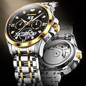 baratos Relógio Automático-Masculino Relógio mecânico Moda Relógio Casual Relógio de Pulso Automático - da corda automáticamente Luminoso Calendário Data Semana Aço Assista