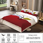 baratos Conjuntos de capa de edredão-capa de edredom de três peças com estampa de maçã vermelha doce, quarto de hotel, cama de hóspedes, conjunto confortável, 1 capa de edredom de 2 fronhas, conjunto de cama queen size, conjunto de 2