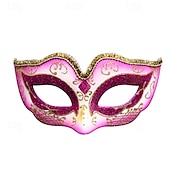 abordables Mascarilla-Arlequina Máscara de carnaval Máscara veneciana Colombina Adulto Mujer Media cara Fiesta Mascarada Carnaval de Venecia Víspera de Todos los Santos Carnaval Mardi Gras Disfraz de carnaval fácil