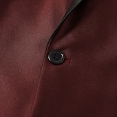  Men's Burgundy Tuxedo Suit 3 Piece Slim Fit – Wedding Prom Dinner Party Suit, One Button Shawl Lapel Blazer Vest Pants, Available in Black, Blue, Green