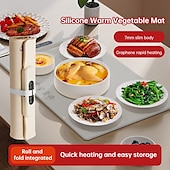 お買い得  調理器具-家庭用インテリジェント定温加熱多機能加熱カッティングボード折りたたみフレキシブルロール可能シリコン断熱ボード加熱