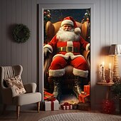 levne Vánoční kryty dveří-vánoční ozdoby na dveře kryty dveří Vánoce Santa jízda na kole tapisérie dveřní závěs dekorace pozadí vnitřní / venkovní banner dveří pro přední dveře statek vánoční dovolená party dekorace zásoby
