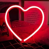 cheap Neon LED Lights-Pink Heart Neon Sign LED Light Battery Operated / USB Powered Table and Wall Decor Lamp for Dorm Girl&#039;s Room Mothers Day Valentine&#039;s Day Party Birthday Home Christmas Decoration