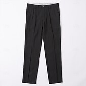 cheap Slim-Men&#039;s Dress Pants Trousers Slacks Suit Pants Pocket Plain Comfort Breathable Wedding Outdoor Daily Fashion Casual Black Khaki