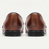 baratos Mocassins de couro premium-mocassins masculinos de couro marrom com fivela dupla e padrão de crocodilo – sapatos sociais de couro de vaca premium para uso formal e casual