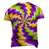 abordables T-shirts 3D-Homme Trompe-l'œil T-shirt Manche Courte T-shirt Impression 3D Col ras du cou Chemise Mode Athleisure Rue Sport en Plein Air Quotidien Jaune Rouge Bleu Été Printemps Vêtement Tenue S M L XL XXL XXXL