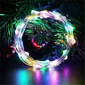 cheap Battery String Lights-Elegant Wedding Reception Party 10pcs LED Copper Wire Fairy Lights, Battery-Powered Christmas String Lights for Bedroom, Garden, Wedding &amp; Party Decor 1-10M