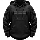 economico felpe con cappuccio da uomo di base-Per uomo Felpa con cappuccio Felpa con cappuccio e cerniera a un quarto Nero Verde militare Blu marino Cachi Grigio scuro Con cappuccio Liscio Tasche Sportivo Giornaliero Per eventi Streetwear
