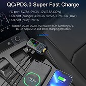 お買い得  車用Bluetoothキット/ハンズフリー-12V/2.5A BT 通話 EQ サウンド調整済み pd/qc3.0 急速充電器 bc83 FM トランスミッター カーチャージャー デュアル USB TF U ディスク MP3