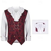 levne Topy-Viktoria Tarzı Středověké Renesanční Cosplay kostým Maškarní Tričko Ren Faire Princ Upír Poskakující Pánské Fantazie Královský Steampunk předvečer Všech svatých Karneval Plesová maškaráda Večírek