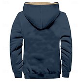 baratos moletons 3d masculinos-Homens Côr Sólida Cowboy Tosão Moletons Moletom Moletom com capuz Com Capuz Moda Impressão 3D Feriado Streetwear Preto Azul Zíper Bolsos Outono Inverno Designer