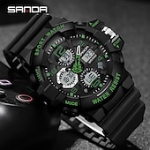 お買い得  デジタル腕時計-SANDA 男性 デジタルウォッチ 屋外 スポーツ ファッション 腕時計 光る ストップウォッチ 目覚まし時計 カレンダー TPU 腕時計