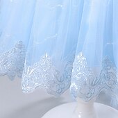 levne Dívčí květinové šaty-Šaty pro květinovou družičku děti Dívčí Princeznovské šaty Výkon Svatební Párty Elegantní Krásná Síťka Pevná barva Krátký rukáv Tričkový Bílá Šampaňská 4 roky +