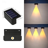 cheap Outdoor Wall Lights-4/8pcs Solar Powered Outdoor Wall Lights Garden Pathway Step Lights High-Efficiency Silicon Panels No Wiring Required Optical Control with Installation Hardware